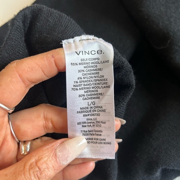 Vince Black knit wool Pants NWT size L - Picture 4 of 5